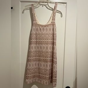 Beige and white Free People fitted mini dress. Size XS